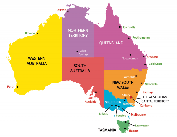 Danh sách các tiểu bang của nước Úc